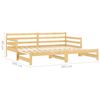 vidaXL Lit coulissant sans matelas 2x(90x200) cm Bois de pin massif