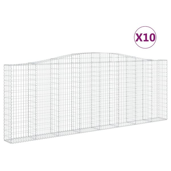 vidaXL Paniers &agrave; gabions arqu&eacute;s 10 pcs 400x30x140/160 cm Fer galvanis&eacute;