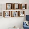 vidaXL &Eacute;tag&egrave;res cube murales 6 pcs vieux bois 30x15x30 cm