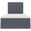 vidaXL Lit avec rangement et matelas Gris fonc&eacute; 120 x 190 cm Velours