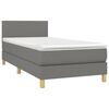 vidaXL Sommier &agrave; lattes de lit avec matelas Gris fonc&eacute; 90x200 cm Tissu