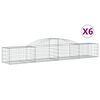 vidaXL Paniers &agrave; gabions arqu&eacute;s 6 pcs 300x50x40/60 cm fer galvanis&eacute;