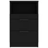 vidaXL Table de chevet Noir Bois d'ing&eacute;nierie