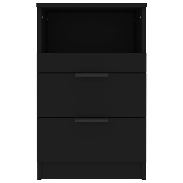 vidaXL Table de chevet Noir Bois d'ing&eacute;nierie