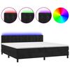 vidaXL Sommier &agrave; lattes de lit avec matelas et LED Noir 200x200 cm