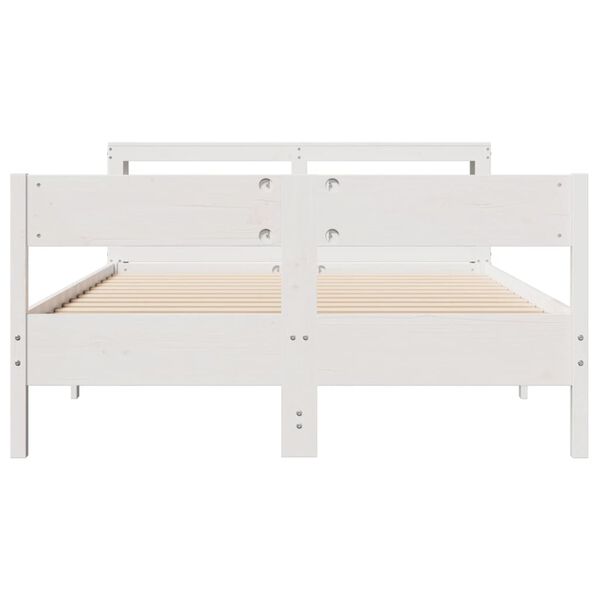 vidaXL Cadre de lit sans matelas blanc 120x200 cm bois de pin massif