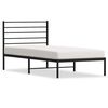 vidaXL Cadre de lit m&eacute;tal sans matelas avec t&ecirc;te de lit noir 107x203cm