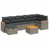 vidaXL Salon de jardin 8 pcs avec coussins gris r&eacute;sine tress&eacute;e