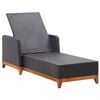 vidaXL Chaise longue R&eacute;sine tress&eacute;e et bois d'acacia massif Noir