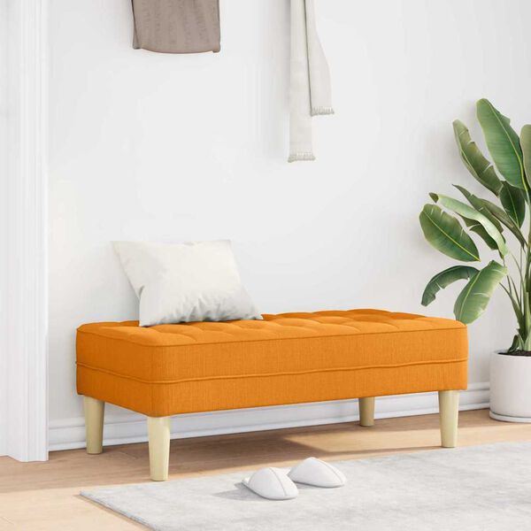 vidaXL banc avec coussin Jaune fonc&eacute; 113 x 57 x 39 cm tissu