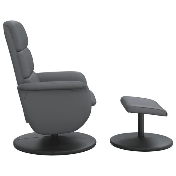 vidaXL Fauteuil inclinable avec repose-pied gris similicuir