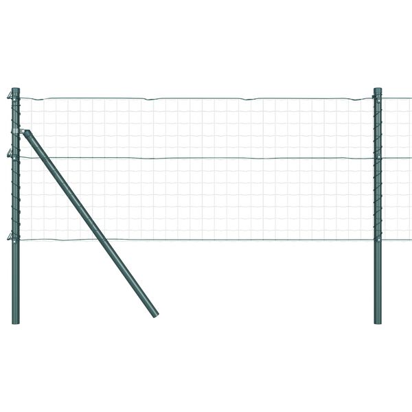 vidaXL Poteaux de clôture 7 pcs Vert Ø32mm 120 cm Acier galvanisé