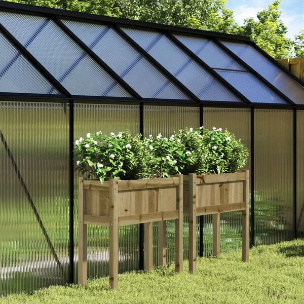 vidaXL Jardinières 2 pcs avec pieds bois de pin imprégné