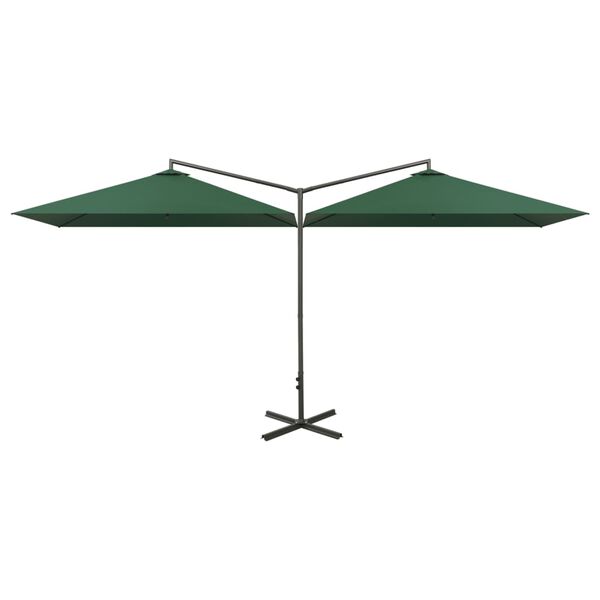 vidaXL Parasol de jardin double avec m&acirc;t en acier Vert 600x300 cm