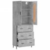 vidaXL Buffet haut Gris b&eacute;ton 69,5x34x180 cm Bois d'ing&eacute;nierie