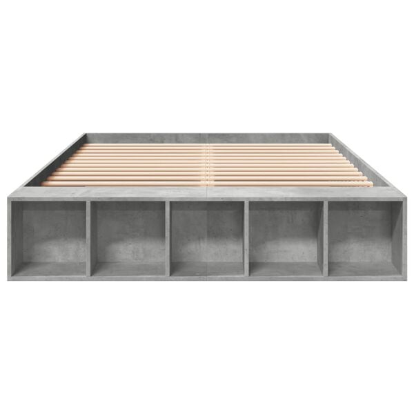 vidaXL Cadre de lit sans matelas gris b&eacute;ton 150x200 cm
