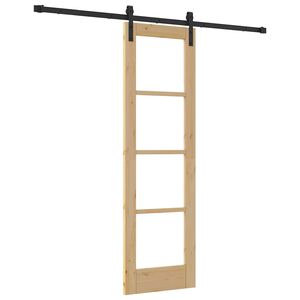 vidaXL Porte coulissante ORKDAL Naturel et Noir 61 x 198,5 cm