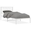 vidaXL Cadre de lit m&eacute;tal sans matelas avec t&ecirc;te de lit blanc 90x190cm