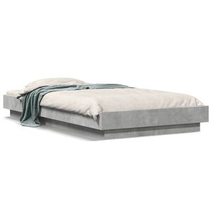 vidaXL Cadre de lit sans matelas gris b&eacute;ton 90x200 cm