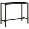 vidaXL Table de bar de jardin Marron 130x60x110cm R&eacute;sine tress&eacute;e verre