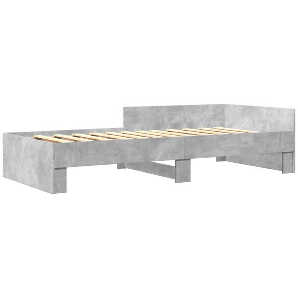 vidaXL Cadre de lit sans matelas gris b&eacute;ton 90x190cm bois d'ing&eacute;nierie