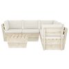 vidaXL Salon de jardin palette 6 pcs avec coussins bois d'&eacute;pic&eacute;a