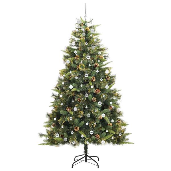vidaXL Sapin de No&euml;l artificiel avec branches pliables et c&ocirc;nes 240 cm