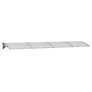 vidaXL Auvent de porte Gris et transparent 350x75 cm Polycarbonate