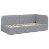 vidaXL Cadre de lit d'angle avec matelas Gris clair 90 x 190 cm tissu