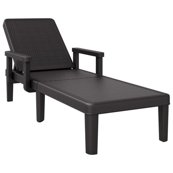 vidaXL Chaise longue r&eacute;glable en hauteur &agrave; 4 positions polypropyl&egrave;ne