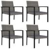 vidaXL Chaises &agrave; manger de jardin lot de 4 R&eacute;sine tress&eacute;e Gris