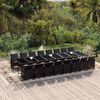 vidaXL Ensemble &agrave; manger de jardin 17 pcs coussins noir r&eacute;sine tress&eacute;e