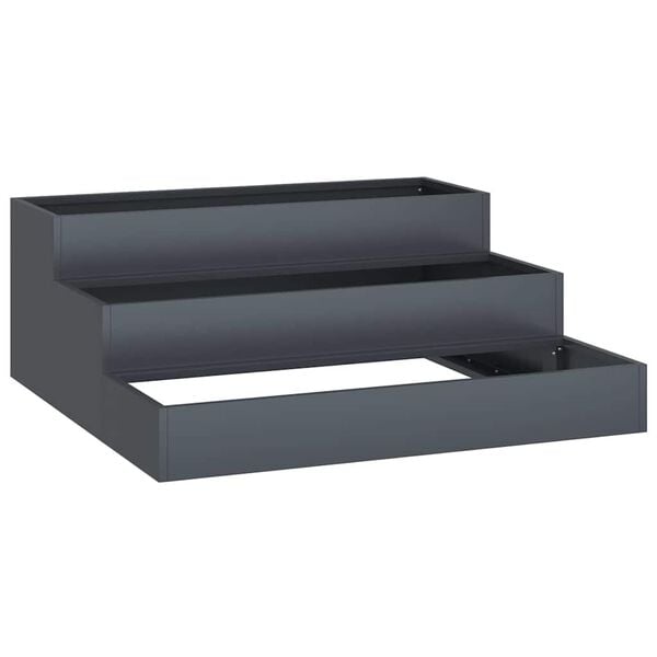 vidaXL Cache-pot de jardin Anthracite 90 x 90 x 35 cm