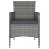 vidaXL Ensemble de bistro jardin 5pcs Résine tressée verre trempé Gris