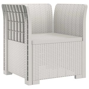 vidaXL Fauteuil 1 place look rotin PP Blanc