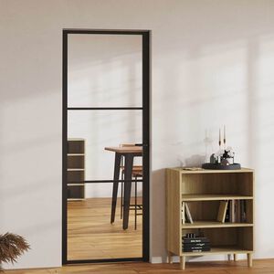 vidaXL Porte int&eacute;rieure Verre ESG et aluminium 76x201,5 cm Noir