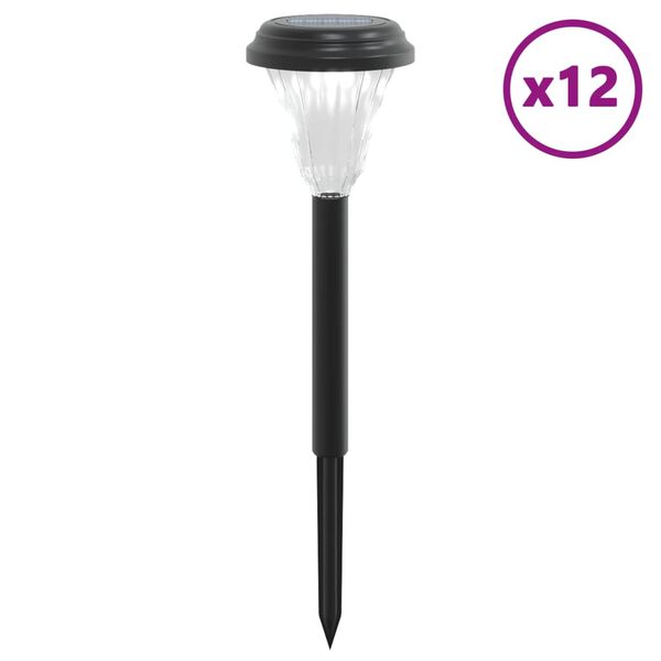 vidaXL Lampes solaires d'all&eacute;es et piquets de sol 12 pcs blanc