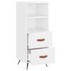 vidaXL Buffet Blanc brillant 34,5x34x90 cm Bois d'ing&eacute;nierie