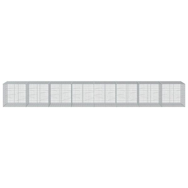 vidaXL Panier gabion avec couvercle 800x100x100 cm fer galvanisé