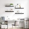 vidaXL &Eacute;tag&egrave;re murale flottante 4 pcs Noir brillant 80x23,5x3,8 cm MDF