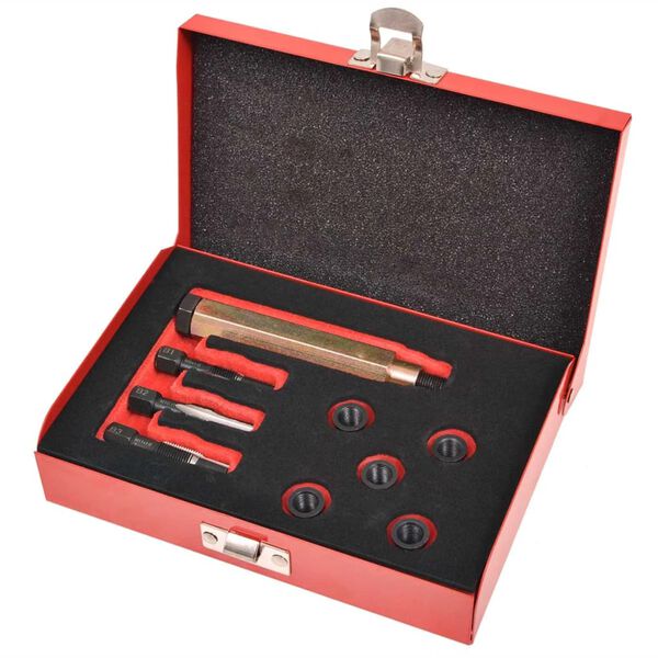 vidaXL Kit r&eacute;paration filetage bougie de pr&eacute;chauffage 9 pcs M9x1,0 mm