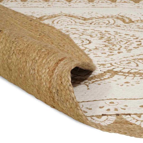 vidaXL Tapis en Jute Floral Naturel 205 x 305 cm Jute