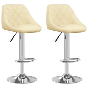 vidaXL Tabourets de bar lot de 2 cr&egrave;me similicuir