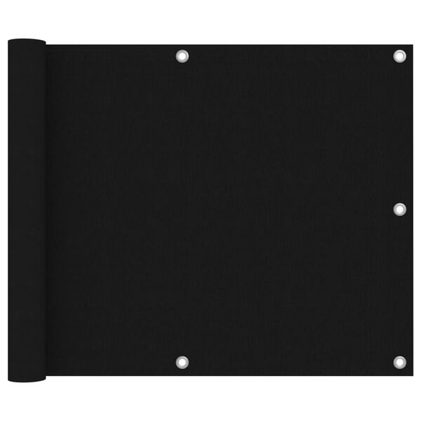 vidaXL Écran de balcon Noir 75x500 cm Tissu Oxford