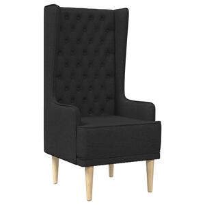vidaXL Chaise &agrave; dossier haut avec boutons capitonn&eacute;s Noir Tissu