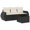 vidaXL Salon de jardin 4 pcs avec coussins noir r&eacute;sine tress&eacute;e