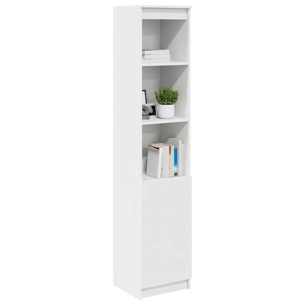 vidaXL Buffet haut blanc 37,5x35x180 cm bois d'ingénierie