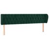 vidaXL T&ecirc;te de lit avec oreilles Vert fonc&eacute; 203x23x78/88 cm Velours
