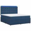 vidaXL Lit boxspring LED avec matelas Bleu 200 x 200 cm Tissu