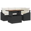 vidaXL Ensemble de canap&eacute; de jardin 5 pc Noir polyrotin